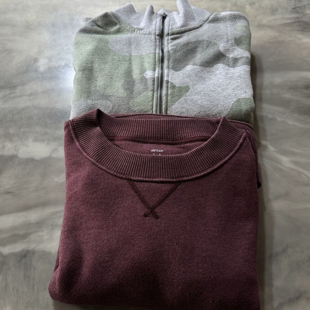 Aerie Crewneck / Funnel Neck Sweatshirt Lot Women’s Size Small Distressed Faded